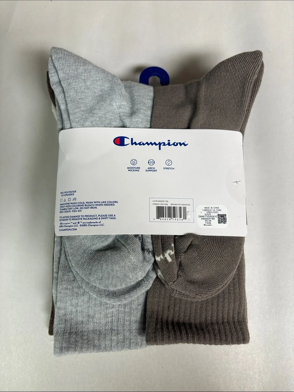 New Champion Socks Men’s 5 Pair Performance Crew Sock Athletic Casual Activewear